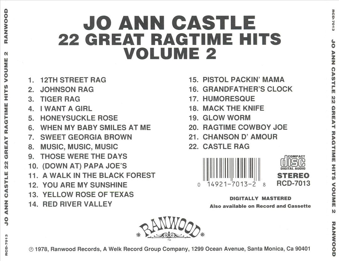 22 Great Ragtime, Vol. 2 cover art