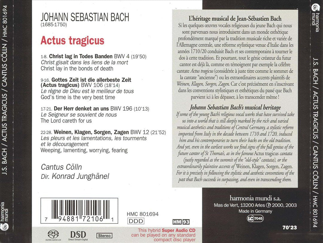 Bach: Actus Tragicus cover art