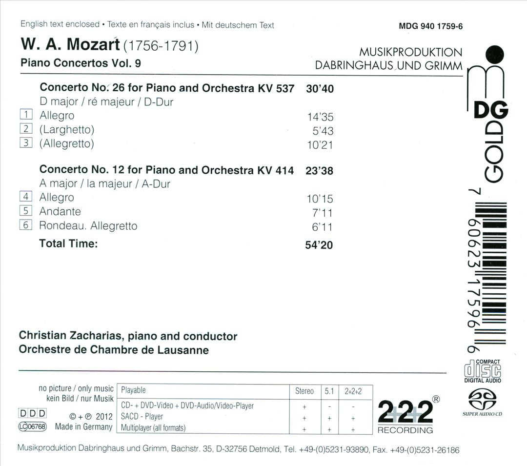 Mozart: Piano Concertos, Vol. 9 cover art
