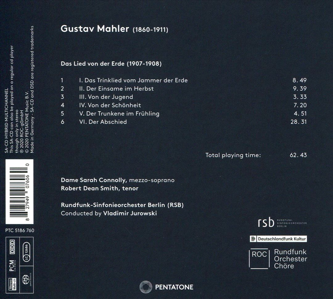 Mahler: Das Lied von der Erde cover art