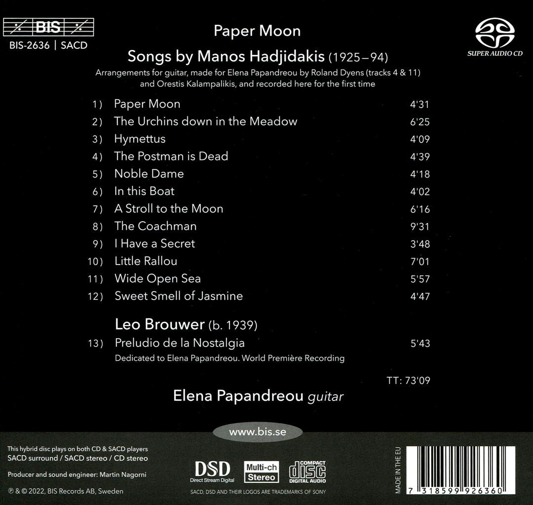 Paper Moon: Songs by Manos Hadjidakis cover art