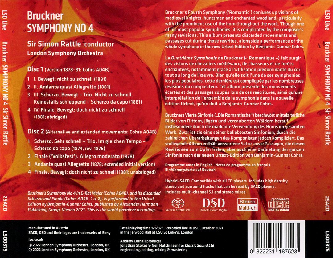 Bruckner: Symphony No. 4 cover art