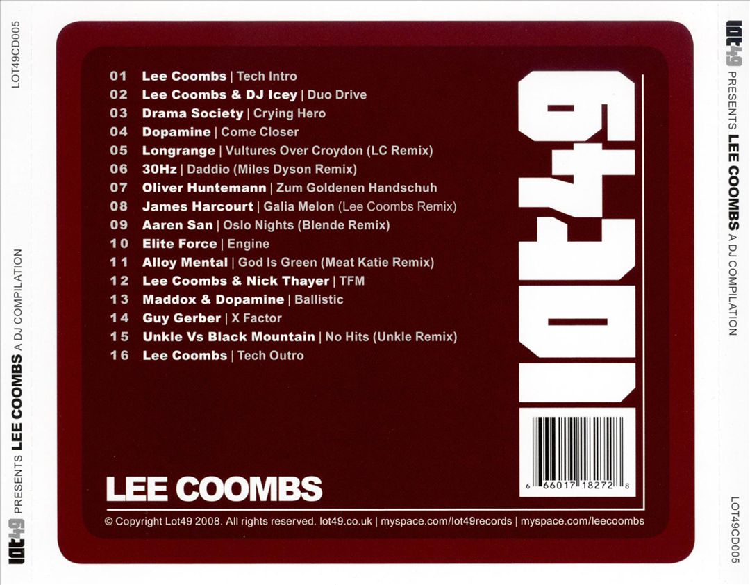 Lot49 Presents Lee Coombs: A DJ Compilation cover art