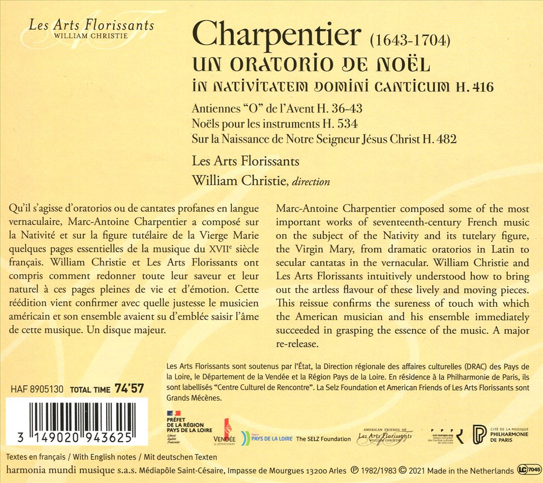 Charpentier: Un Oratorio de Noël; Antiennes "O" de l'Avent cover art