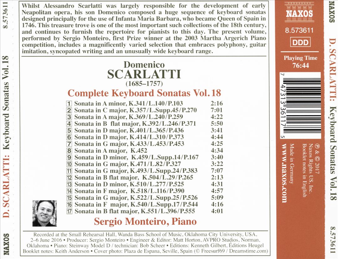 Domenico Scarlatti: Complete Keyboard Sonatas, Vol. 18 cover art
