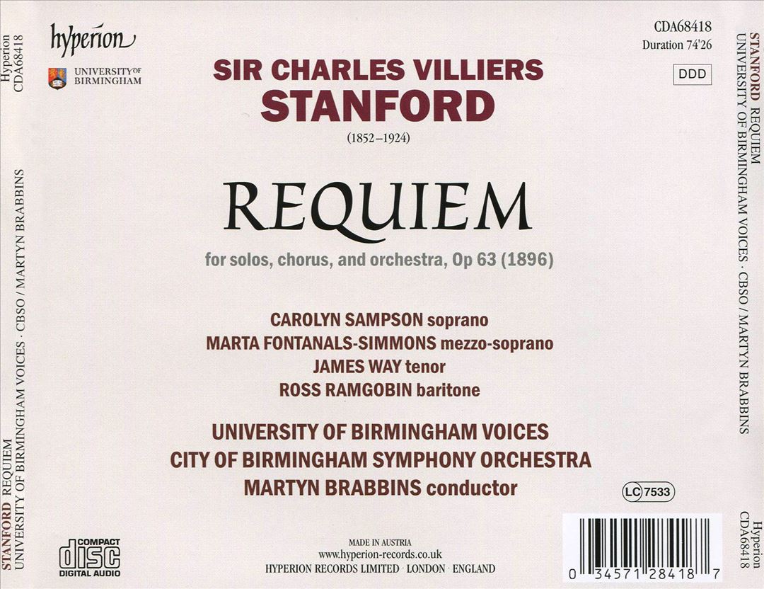 Sir Charles Villiers Stanford: Requiem cover art