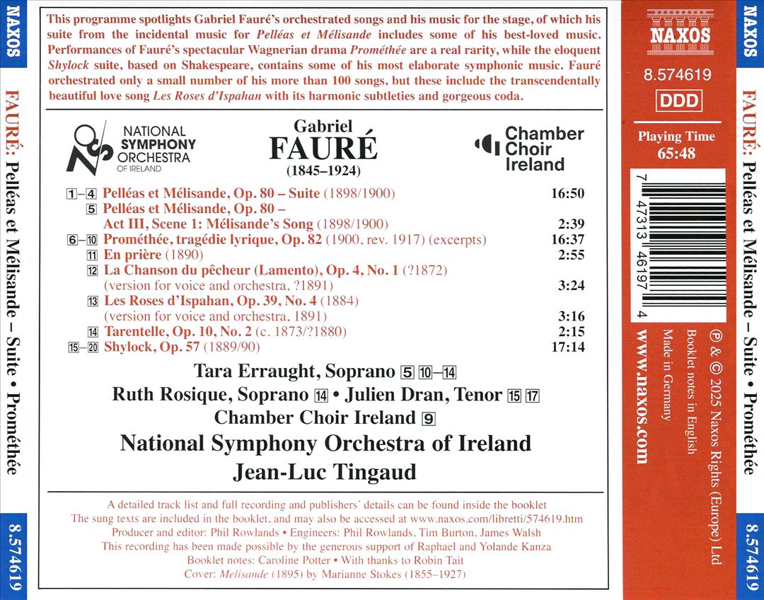 Fauré: Pelléas et Mélisande - Suite; Prométhée (Excerpts); Shylock; Songs cover art