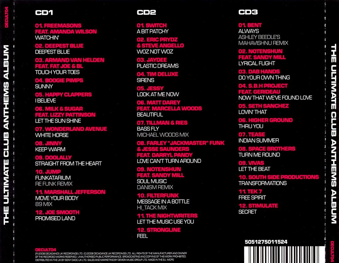 Ultimate Club Anthems cover art