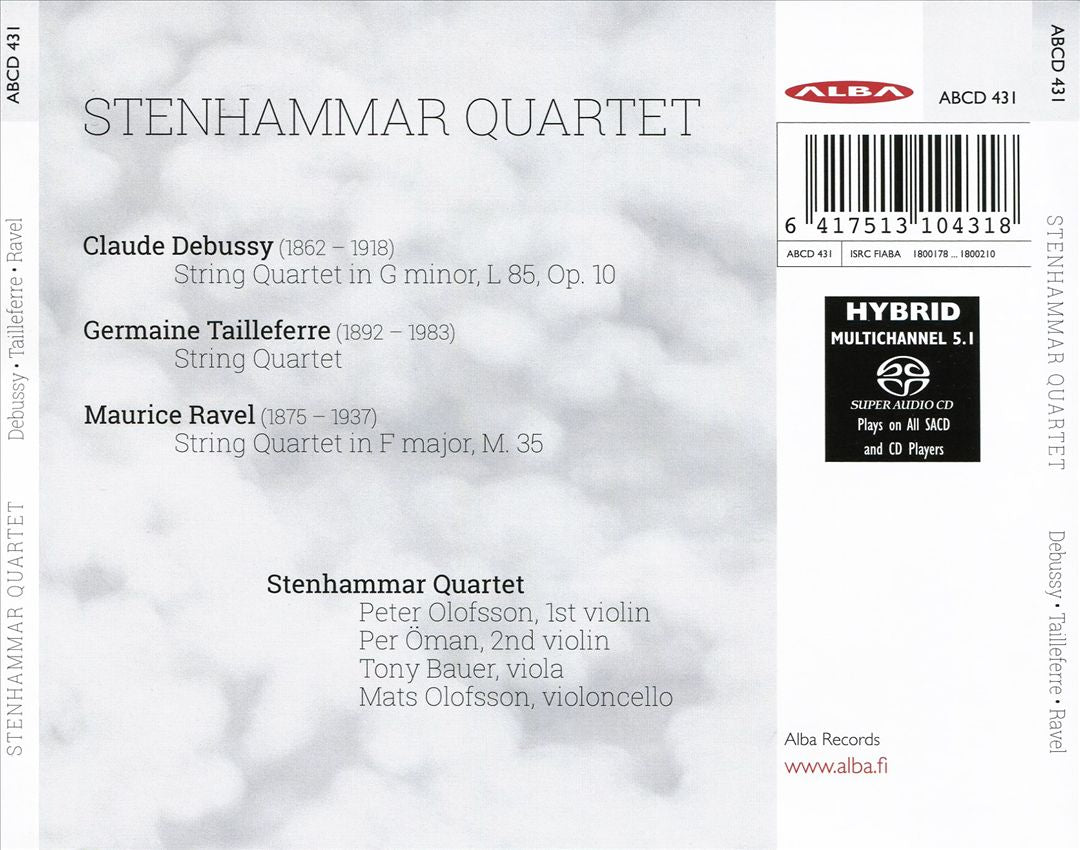 Debussy, Tailleferre, Ravel cover art