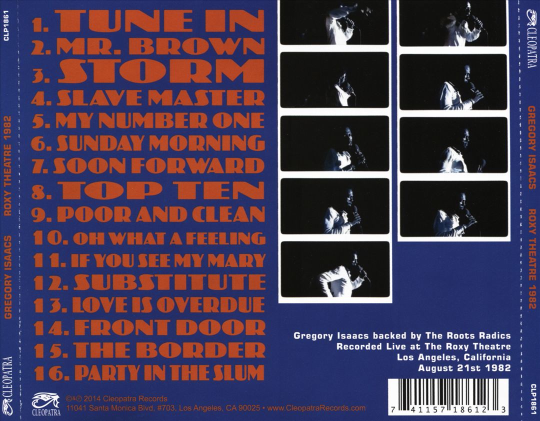 Roxy Theatre 1982 cover art