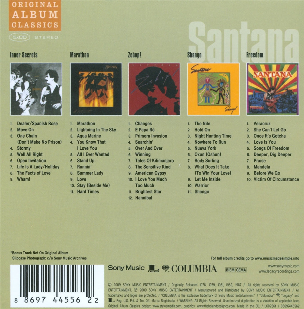 Original Album Classics: Inner Secrets/Marathon/Zebop!/Shango/Freedom cover art