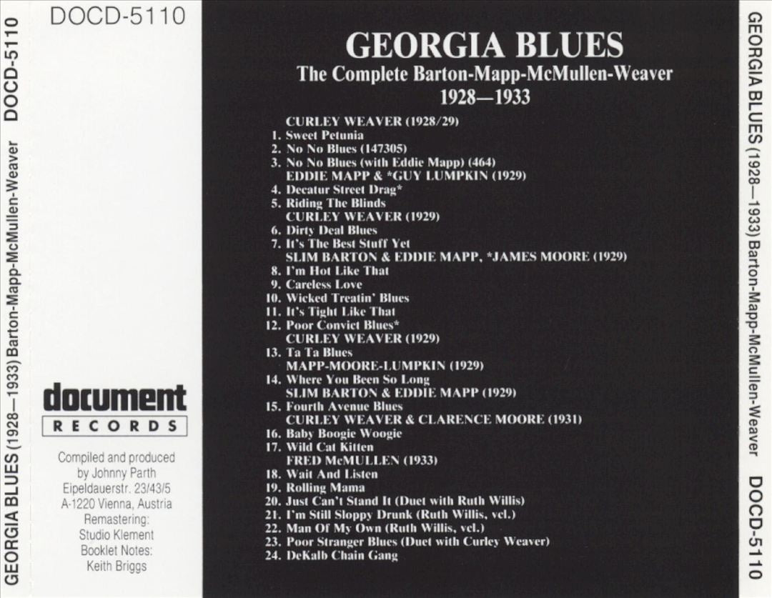 Georgia Blues (1928-1933) cover art