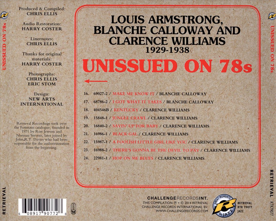 Unissued on 78s: Louis Armstrong, Blanche Calloway and Clarence Williams 1929-1938 cover art
