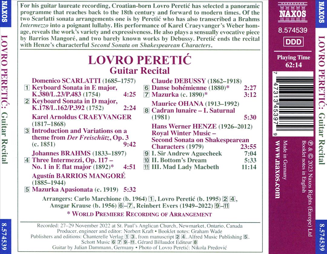 Lovro Peretic: Winner 2022 Guitar Foundation of America Competition cover art