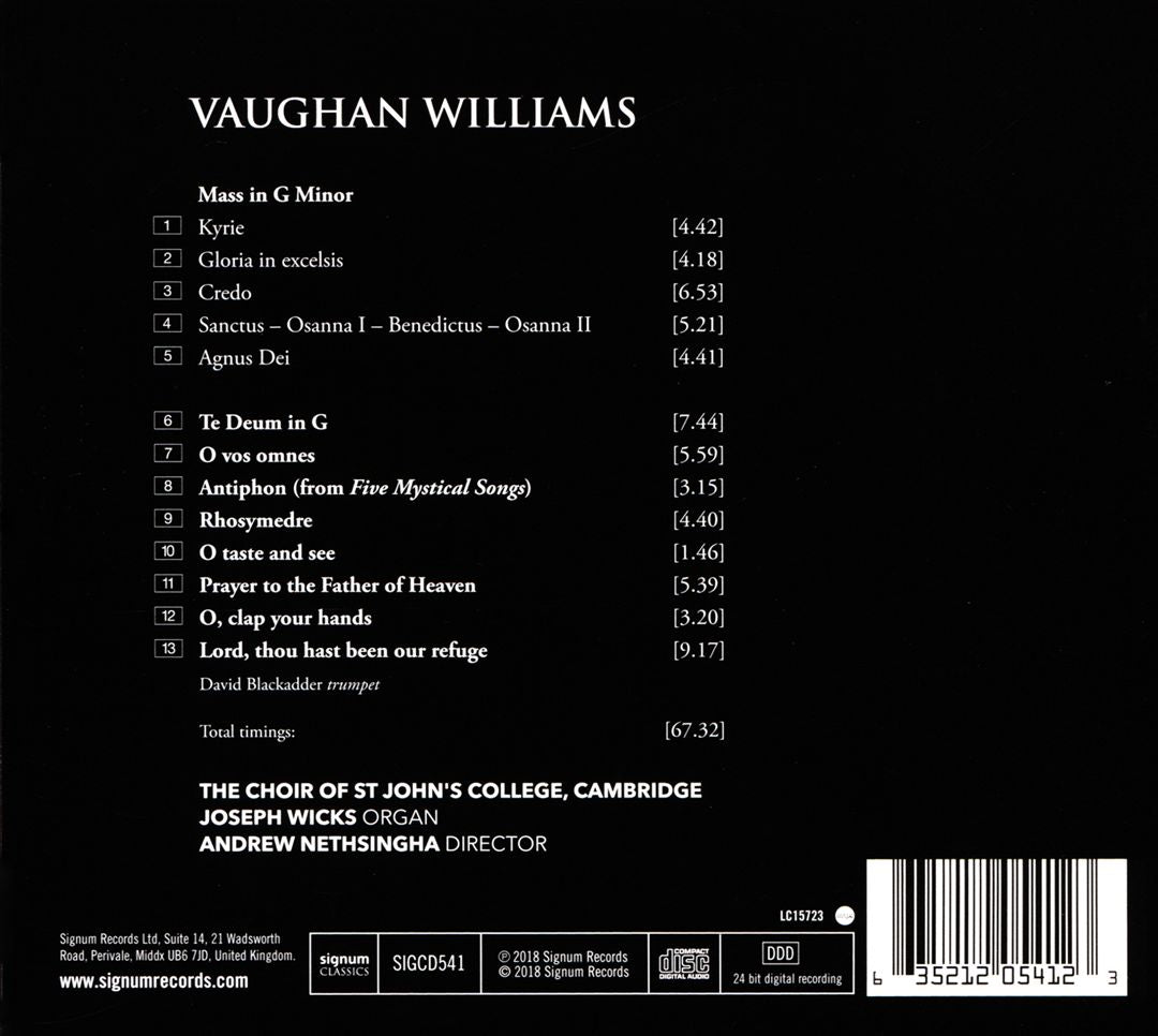 Vaughan Williams: Mass in G minor cover art