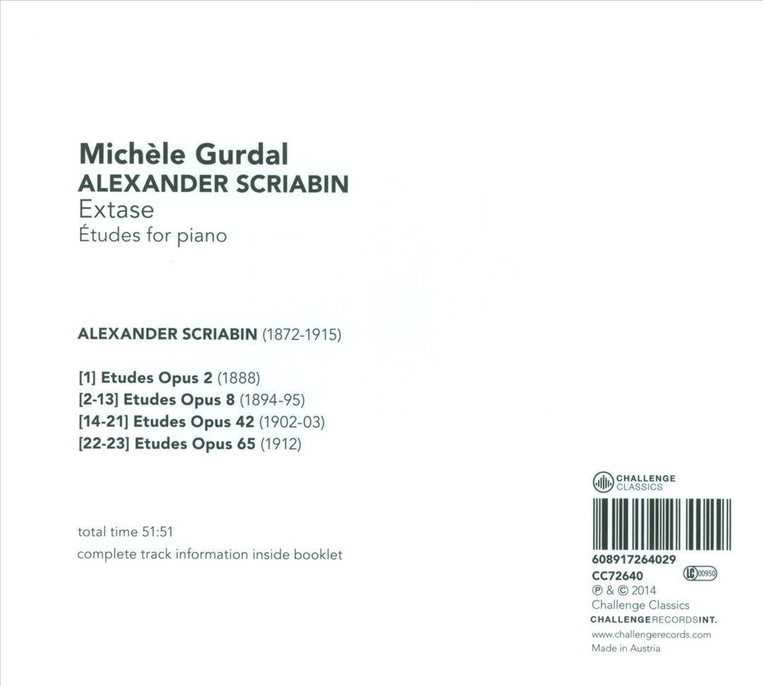 Extase: Études for Piano by Alexander Scriabin cover art