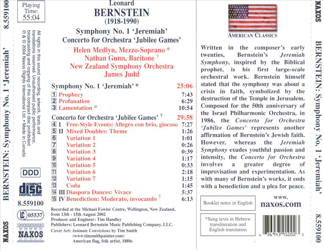 Bernstein: Symphony No. 1 "Jeremiah"; Concerto for Orchestra "Jubilee Games" cover art