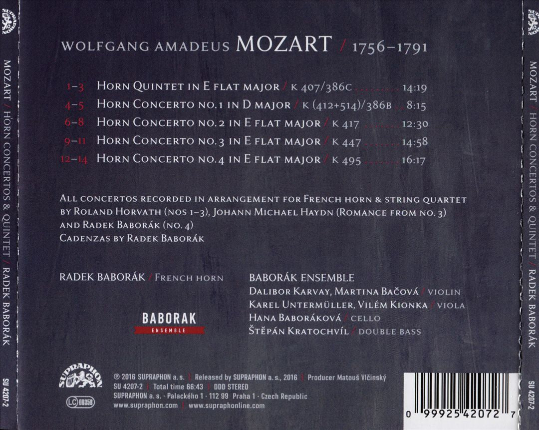 Mozart: Horn Concertos & Quintet cover art