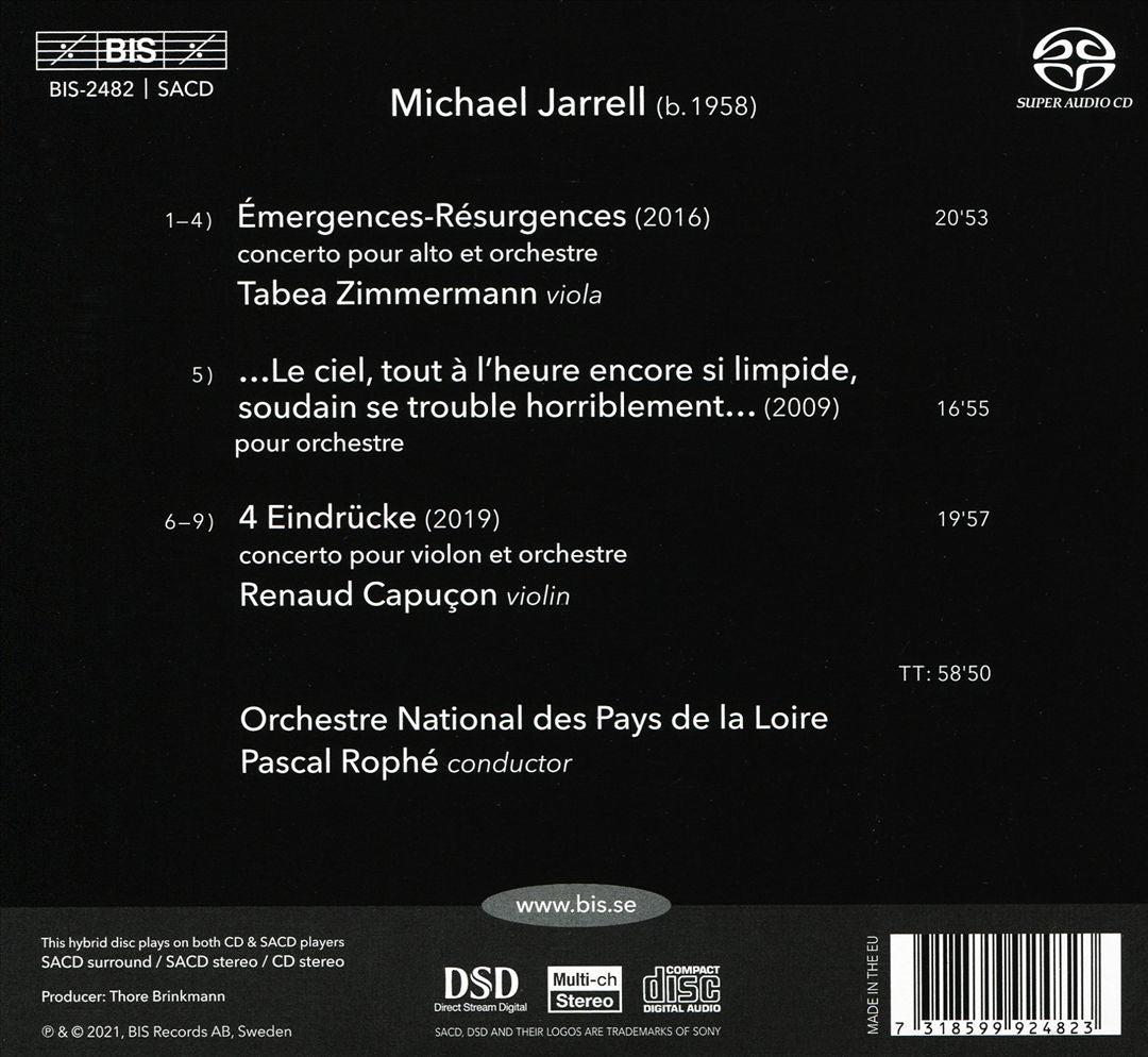 Michael Jarrell: Émergences-Résurgences; 4 Eindrücke; …Le ciel, tout à l'heure encore si limpide … cover art