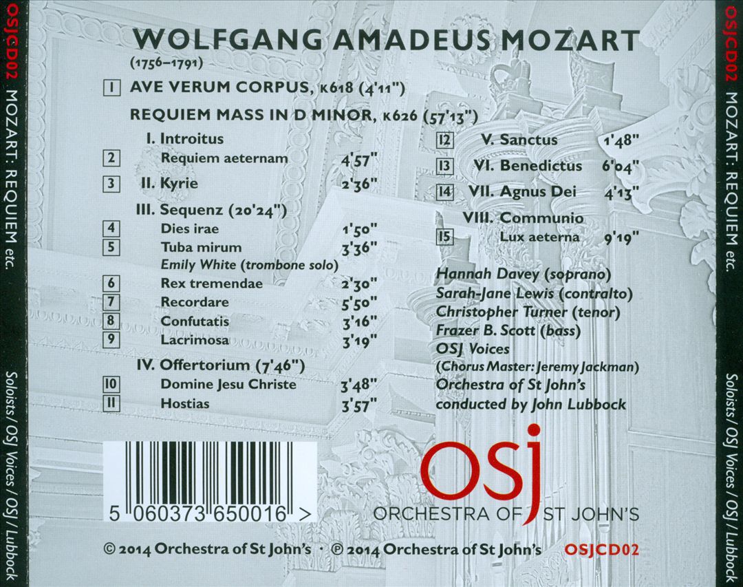 Mozart: Requiem; Ave verum corpus cover art