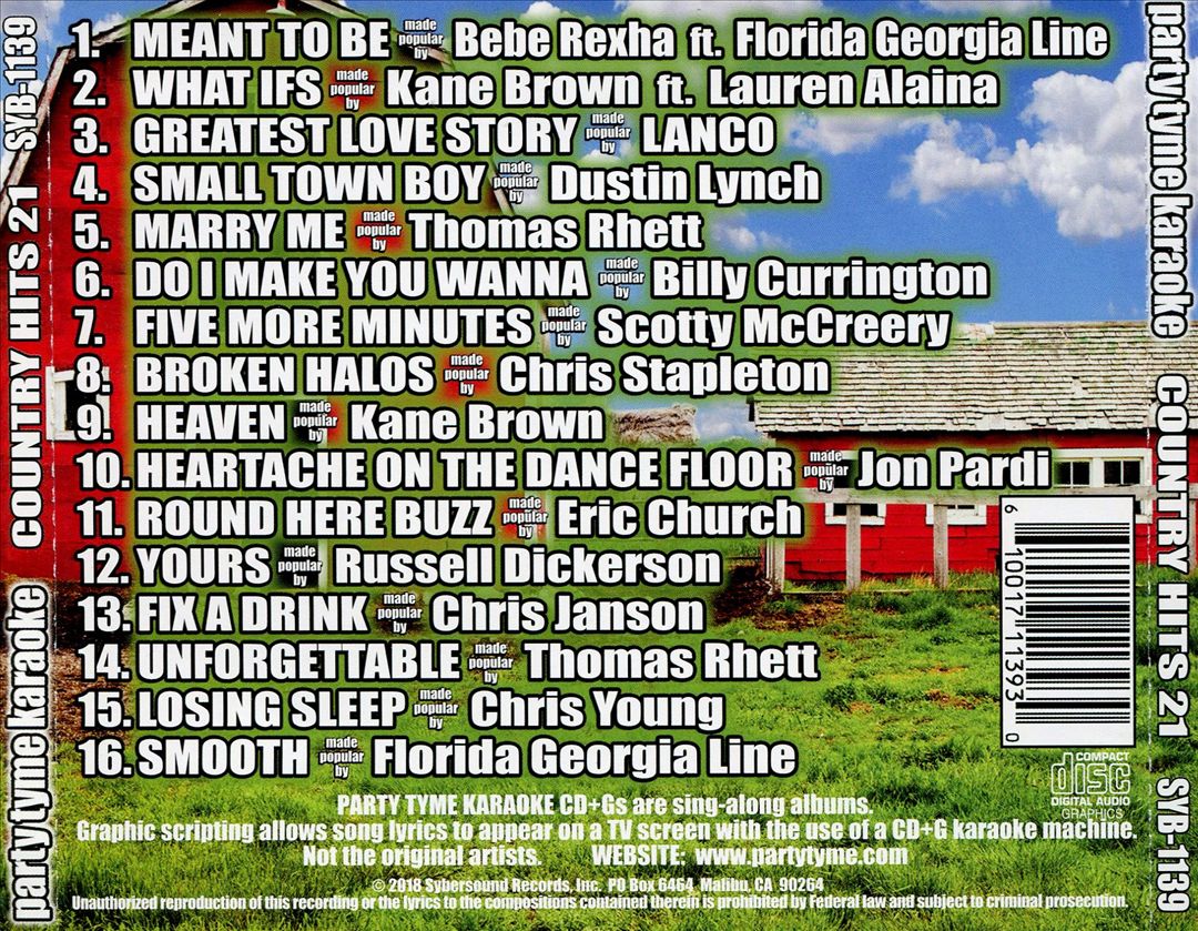 Party Tyme Karaoke: Country Hits 21 cover art