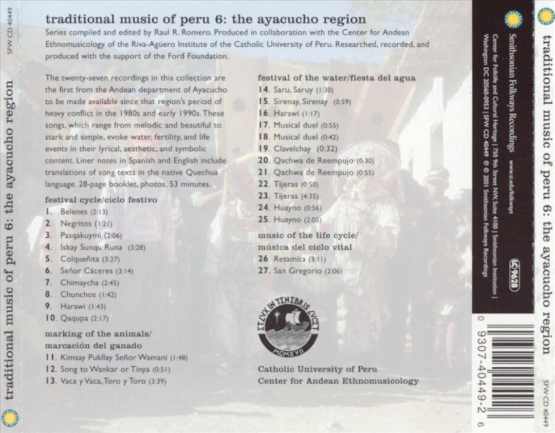 Traditional Music of Peru, Vol. 6: The Ayacucho Region cover art