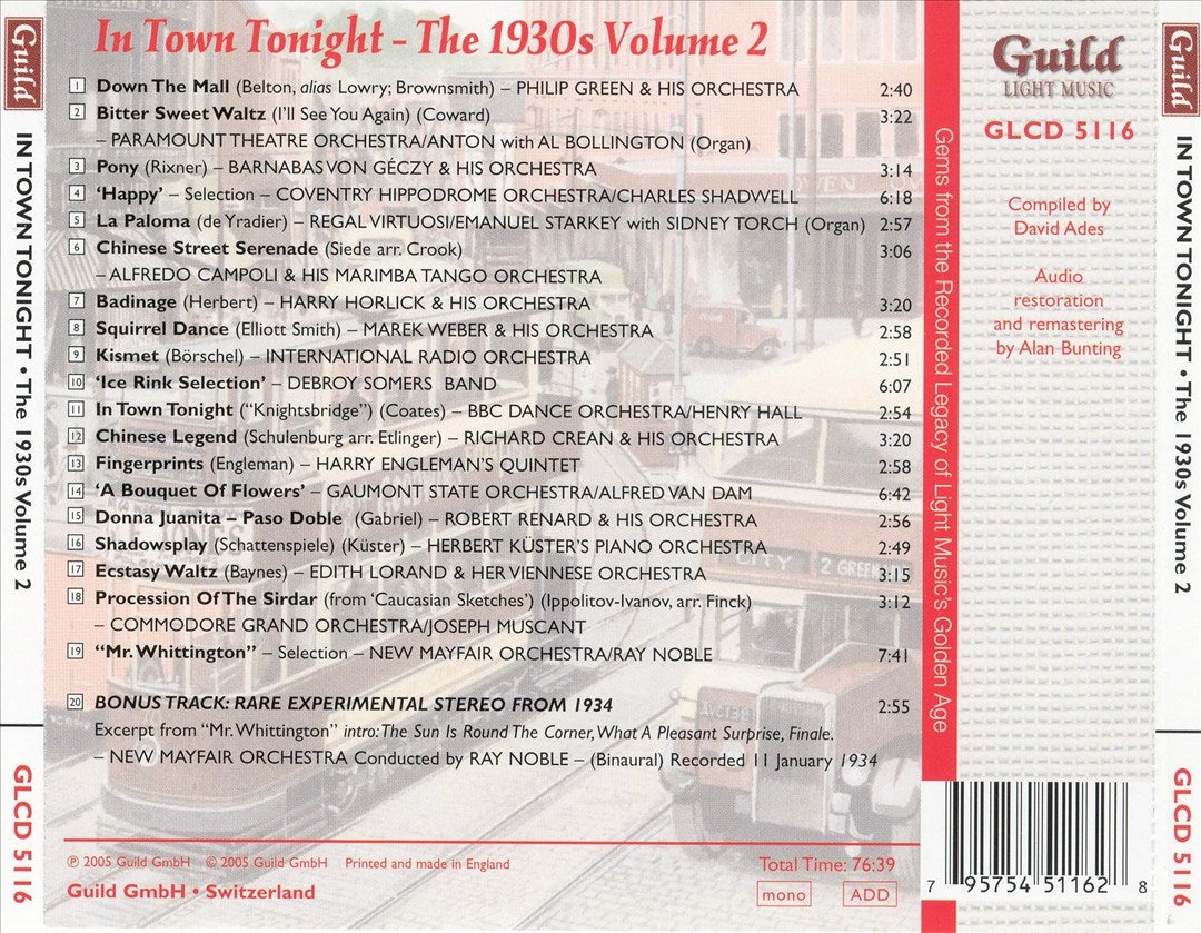 Golden Age of Light Music: The 1930s, Vol. 2 - In Town Tonight cover art