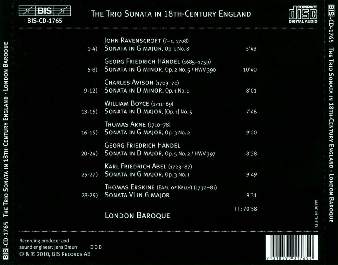 Trio Sonata in 18th-Century England cover art