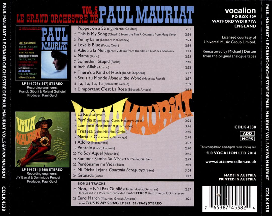 Grand Orchestre de Paul Mauriat, Vol. 5/Viva Mauriat cover art