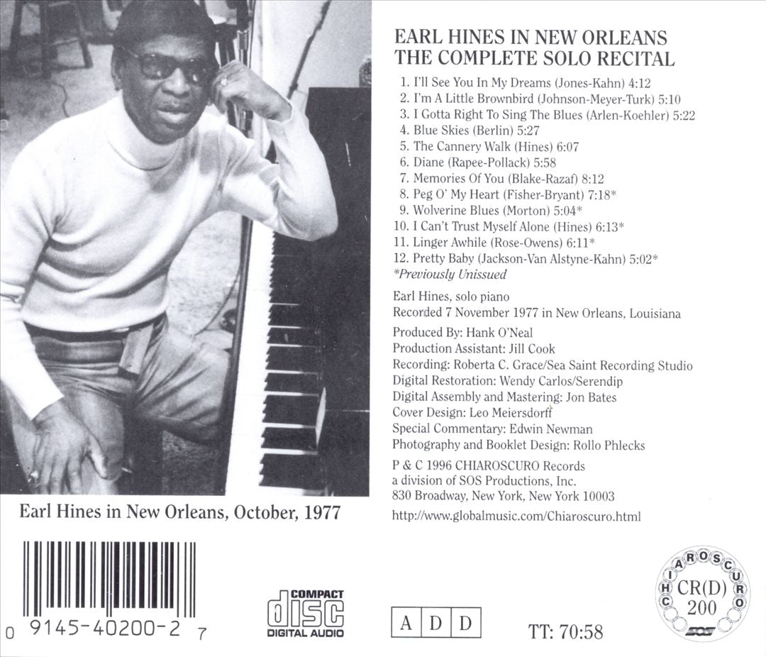 Earl Hines in New Orleans cover art