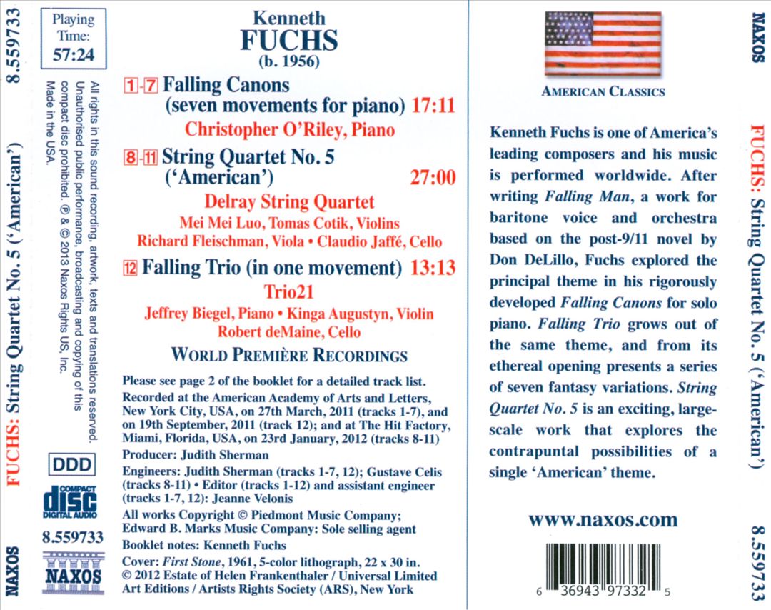 Kenneth Fuchs: String Quartet No. 5 "American"; Falling Canons; Falling Trio cover art