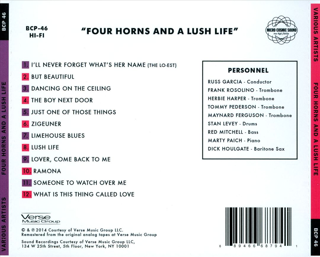 Four Horns and a Lush Life cover art