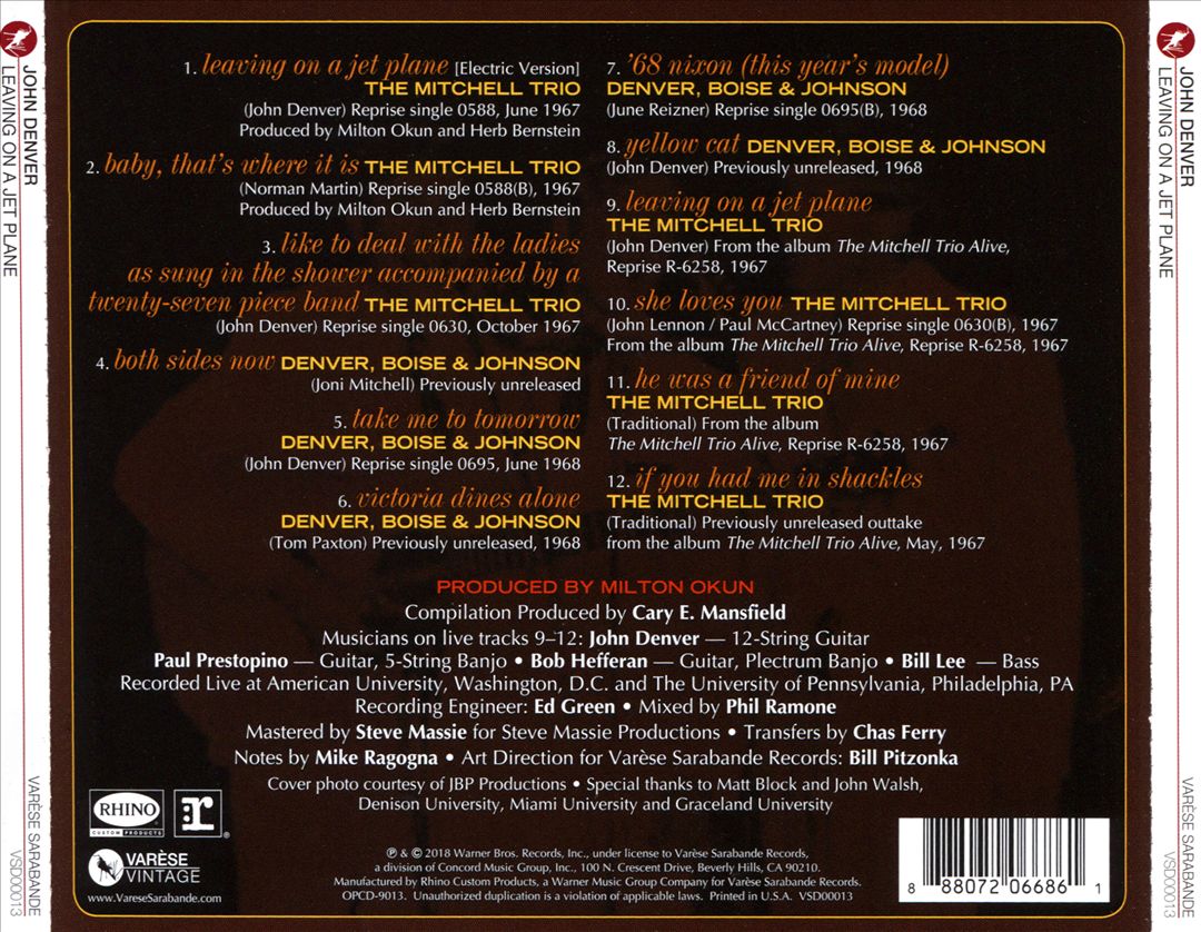 Leaving on a Jet Plane cover art