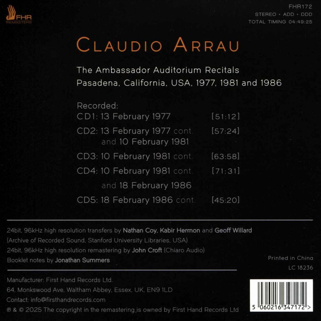 Ambassador Auditorium Recitals: Pasadena, California, USA, 1977, 1981 & 1986 cover art