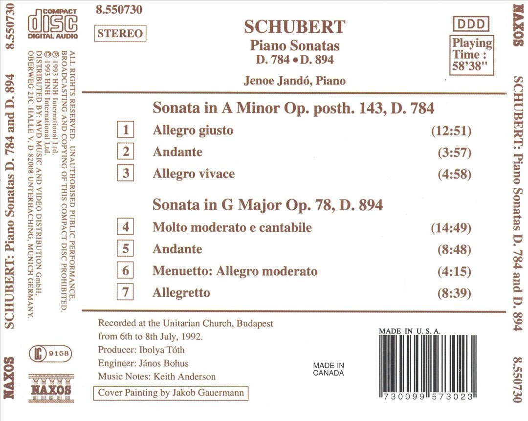 Schubert: Piano Sonatas D. 784 & D. 894 cover art