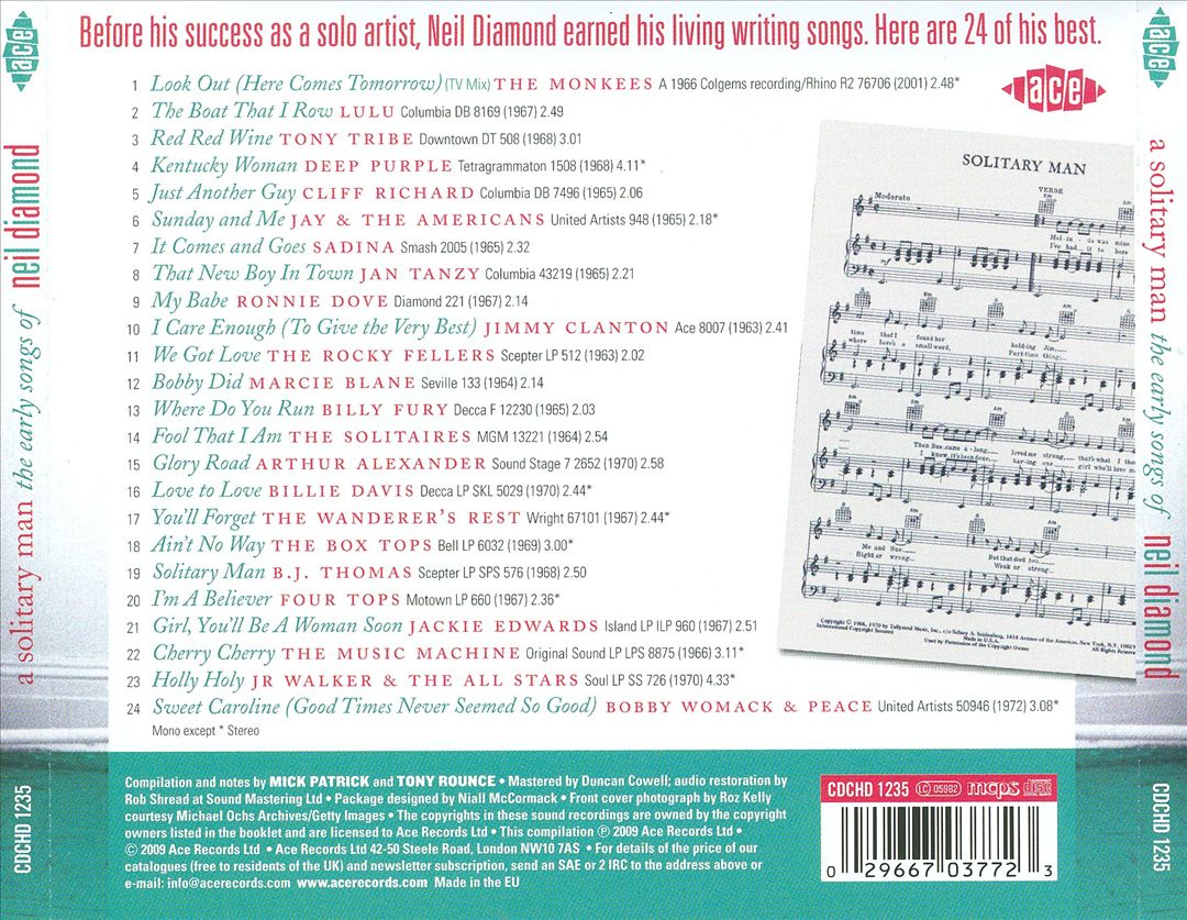 Solitary Man: The Early Songs of Neil Diamond cover art