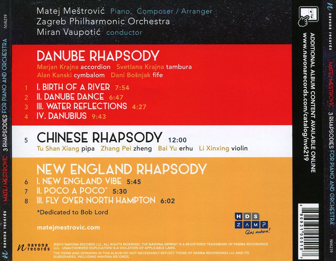Matej Meštrovic: 3 Rhapsodies for Piano and Orchestra cover art