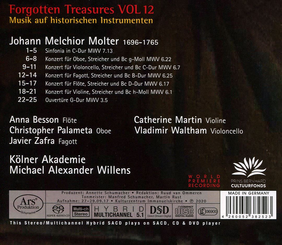 Johann Melchior Molter: Ouvertüre, Sinfonia und Concerti cover art
