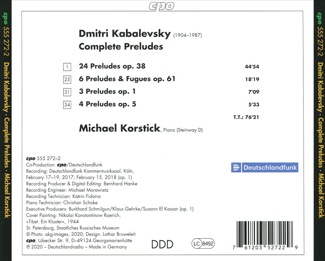 Dmitri Kabalevsky: Complete Preludes cover art