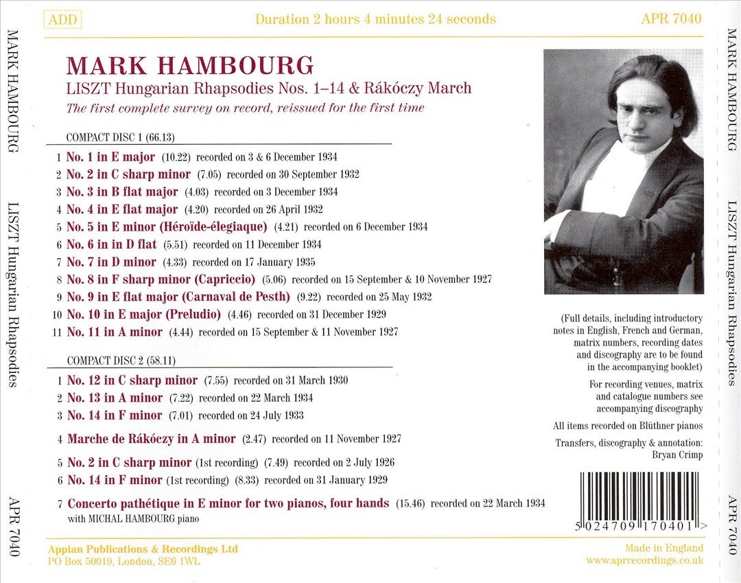 Liszt: The Hungarian Rhapsody Recordings; Concerto pathétique cover art