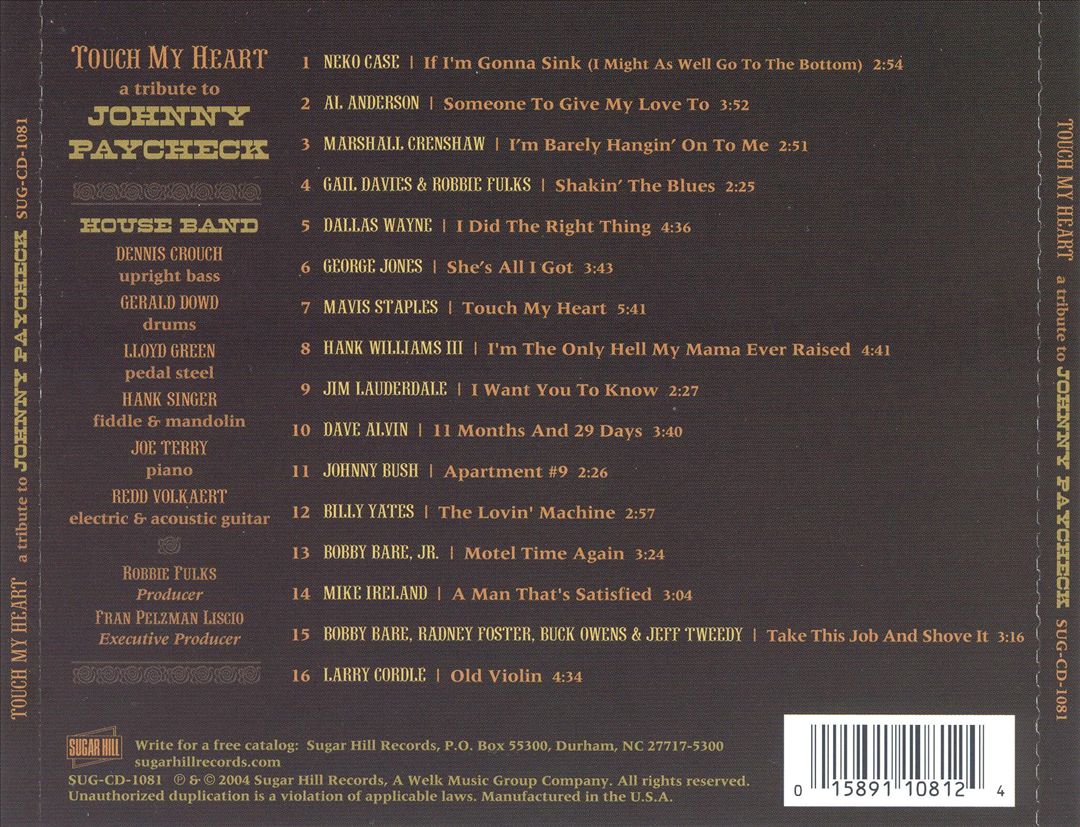 Touch My Heart: A Tribute to Johnny Paycheck cover art