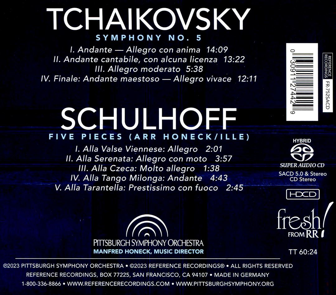 Tchaikovsky: Symphony No. 5; Schulhoff: Five Pieces cover art
