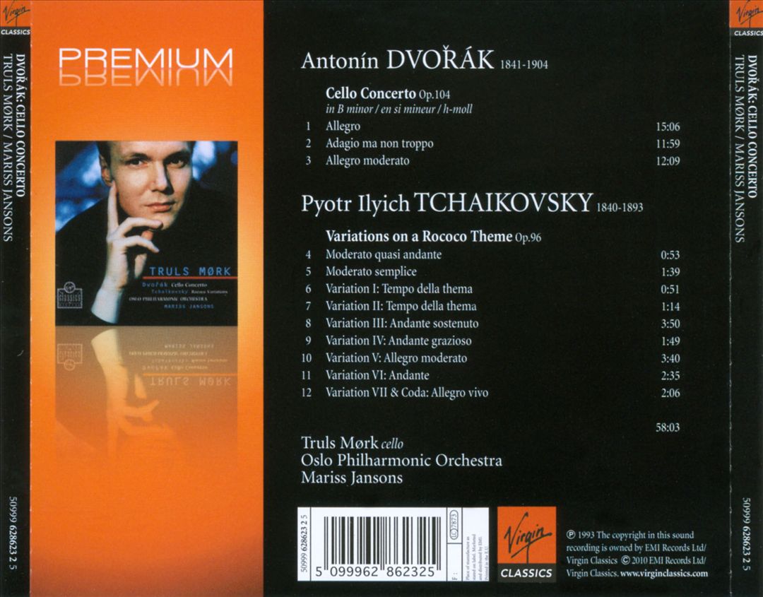 Dvorák: Cello Concerto; Tchaikovsky: Rococo Variations cover art