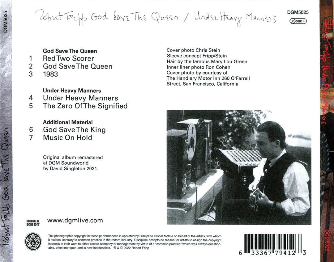God Save the Queen/Under Heavy Manners cover art