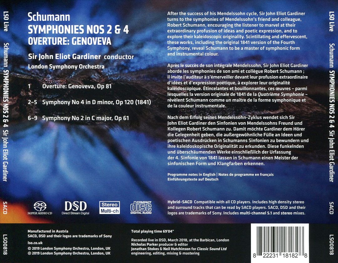Schumann: Symphonies Nos 2 & 4 cover art
