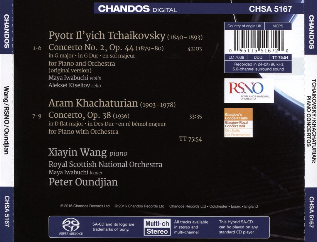 Tchaikovsky: Piano Concerto No. 2; Khachaturian: Piano Concerto cover art