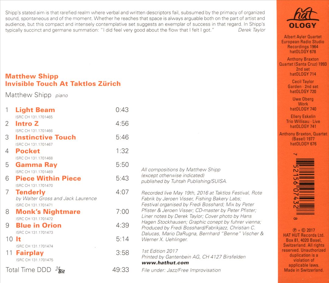 Invisible Touch at Taktlos Zürich cover art