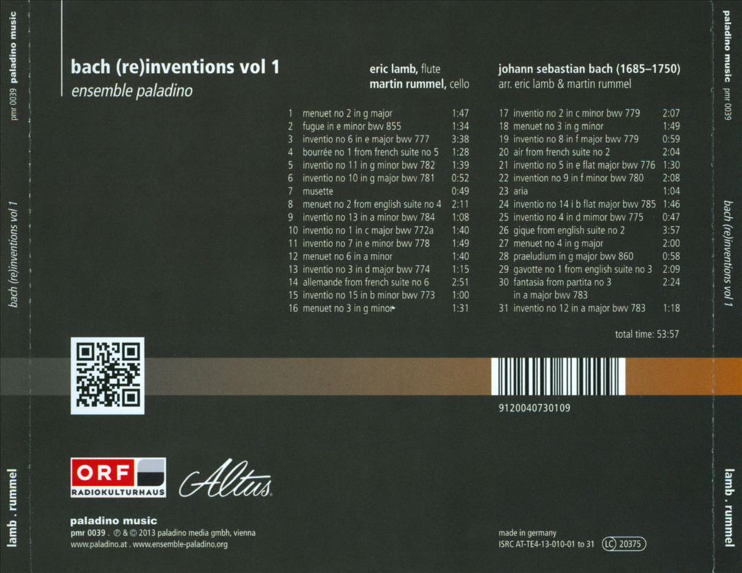 Bach: (Re)inventions, Vol. 1 cover art