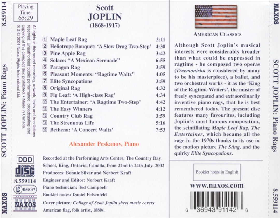 Scott Joplin: Piano Rags cover art