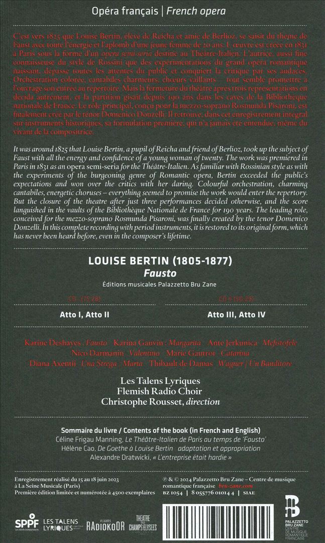 Louise Bertin: Fausto cover art